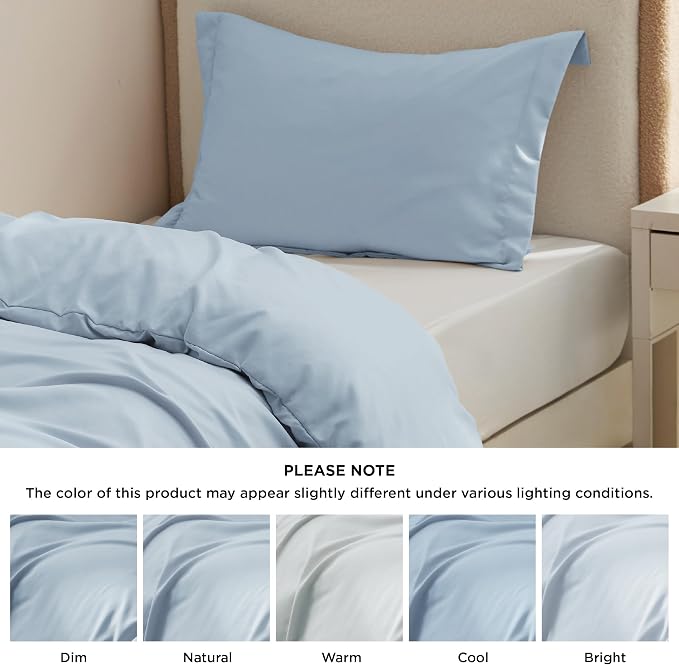 Bedsure Twin/Twin XL Duvet Cover, Double Brushed Bedding Set, Light Blue | For Kids & Adults, 68"x90" Comforter Cover, Hotel Luxury, All Season, Breathable, Easy Care, Lightweight, Zipper Closure