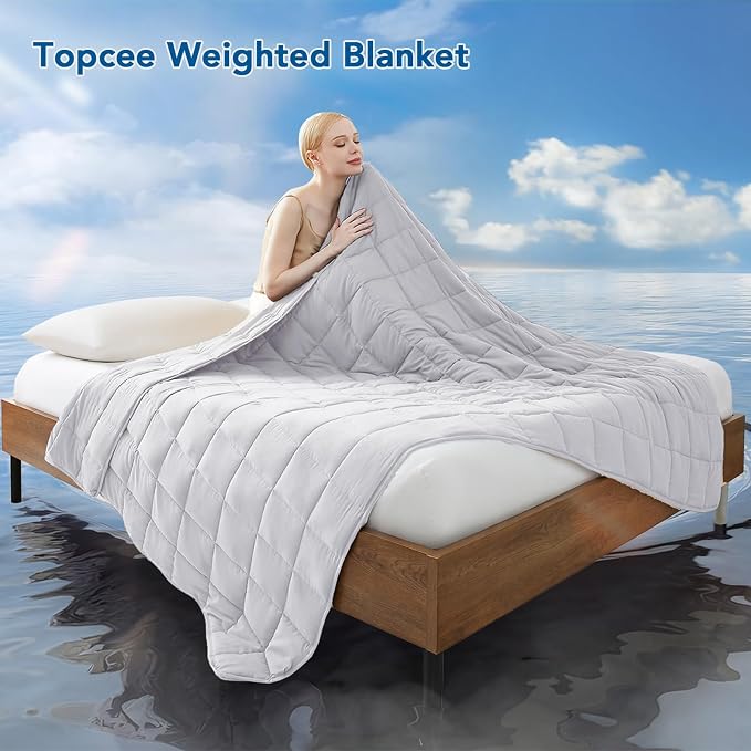 Weighted Blanket for Adults (15lbs 48"x72"), Minky Dots Heavy Blanket for Woman, Man Sleeping, Soft, Cozy and Cooling Weighted Throw Blankets, Machine Washable, Grey