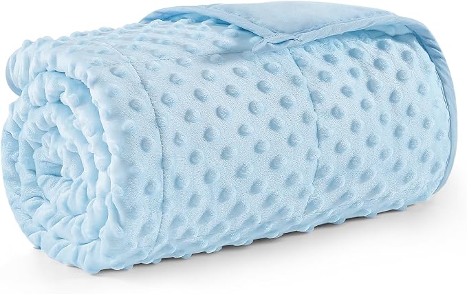 3lbs Weighted Blanket, Cooling Soft Minky Dot Heavy Blankets, 36"x48" | Gentle Hug-Like Comfort, Reversible Cooling & Cozy for All Seasons, 7-Layer for Even Weight Distribution, Machine Washable
