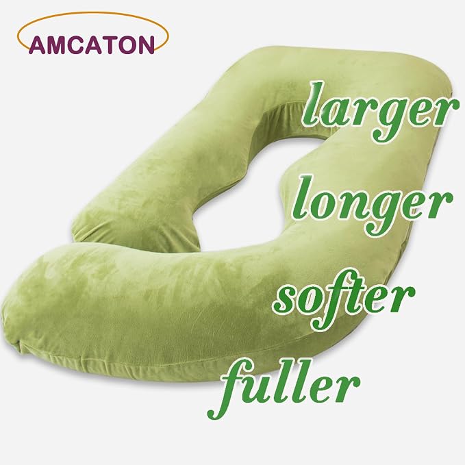 60 Inch Pregnancy Pillow for Sleeping (Green) | Extra Large U Shaped Body Pillow, Maternity Pillow for Pregnant Women