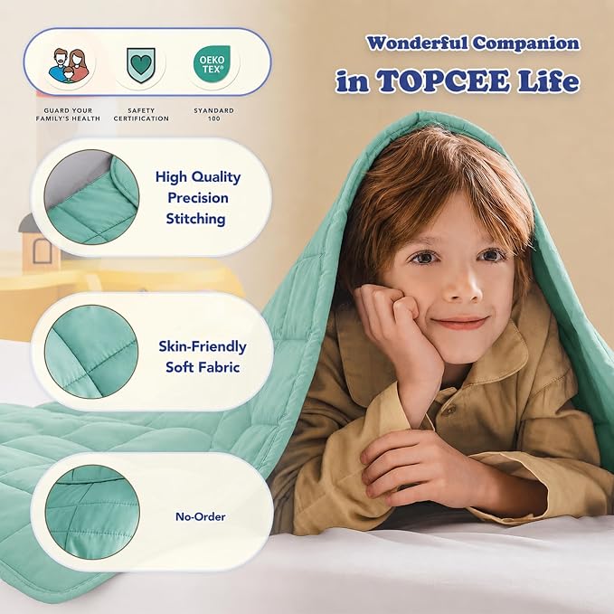 Weighted Blanket (5 lbs, 36" x 48") Cooling Throw Heavy Blanket for Sleeping Apply to 40-60 lbs, Soft Thick Breathable Blanket with Glass Bead, Easy Care