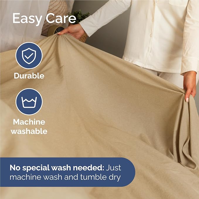 Full Size 4 Piece Sheet Set - Breathable & Cooling Sheets - Heathered Tan | Hotel Luxury Bed Sheets for Women & Men, Deep Pockets, Easy-Fit, Extra Soft and Wrinkle Free Sheets, Oeko-Tex Bed Sheet Set