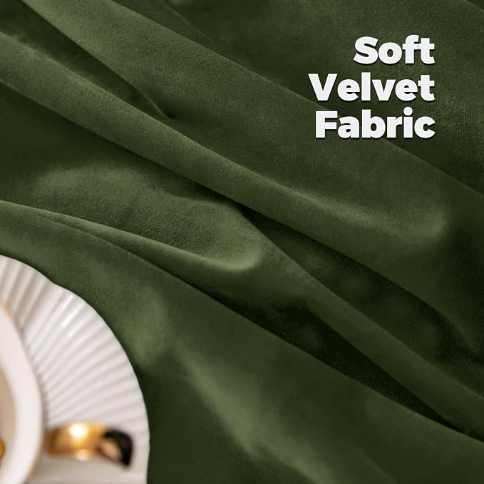 BGment Velvet Blackout Curtains 78 Inches Long for Bedroom, Dark Green | Soft, Elegant, Thermal Insulated, Noise Reduce, Privacy Drapes for Living Room, Back Tab Rod Pocket, 2 Panels, 52x78 Inch