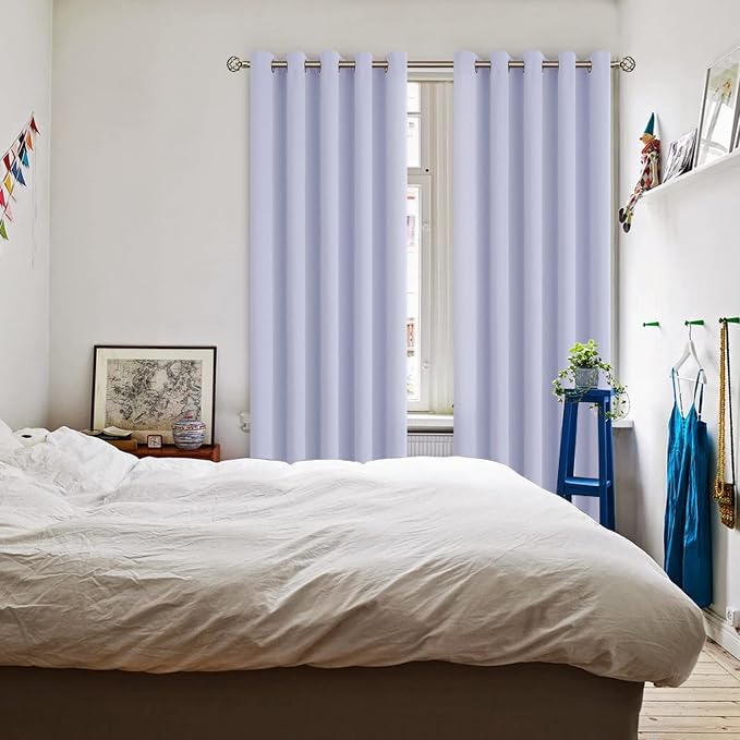 BGment Lavander Room Darkening Curtains 84 Inch for Living Room - 2 Panels | Grommet Top, Light-Blocking, Sunblock, Thermal Insulated, Window Drapes for Bedroom, 70x84 Inch