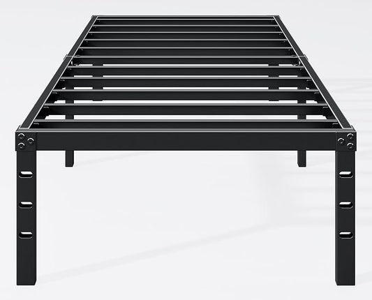 Hafenpo 18 Inch Twin Bed Frame, Under Bed Storage, Black | Sturdy Metal Platform Twin Size, No Box Spring Needed, Heavy Duty, Easy Assembly, Strong Bearing Capacity