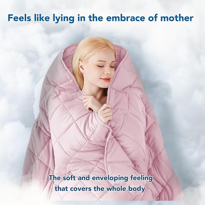 Weighted Blanket for Adults (20 lbs, 60" x 80") Queen Size Soft Cooling Heavy Blanket Sleeping, Apply to 190-210 lbs Body, Thick Breathable Blanket with Glass Bead, Easy Care