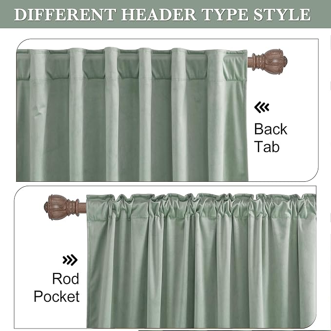 RYB HOME Auqa Velvet Curtains 84 inches for Bedroom Living Room | Thermal Insulated, Privacy UV Blocking, Noise Reducing, Energy Saving, Luxury Window Decor for Kids Room, W52 x L84, 2 Panels