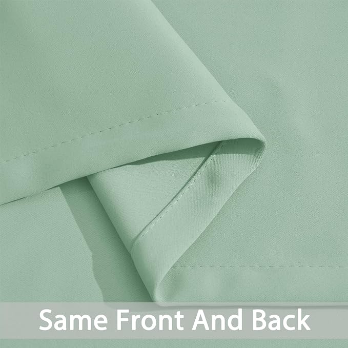 Yakamok Room Darkening Curtains 52x72 inch Light Sage Green-Living Room | 2 panels,grommet blackout window treatment,thermal insulated,light blocking drapes,privacy protection,bedroom dining room