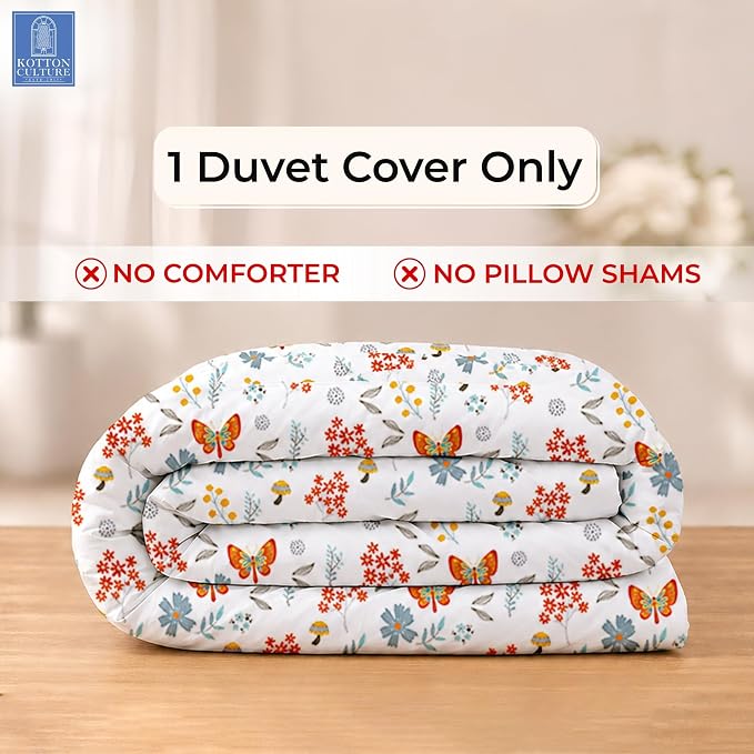 120"x98" 1 Pc Oversized King Duvet Cover Only 100% Egyptian Cotton - 600 TC Comforter Cover, Zipper Closure & Corner Ties - Fits Large King Inserts (Oversized King, Rain Forest)