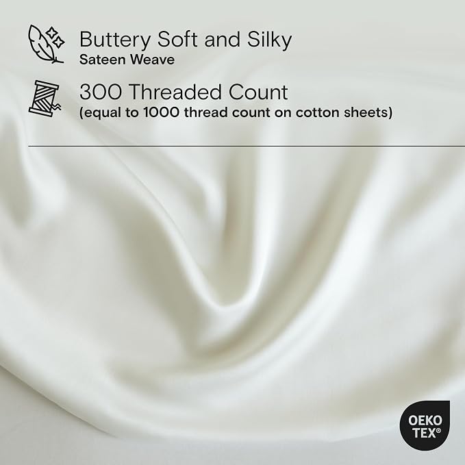 DOZ Duvet Cover Set, 100% Viscose derived from Bamboo, Organically Grown, Buttery Soft, Cooling Duvet Covers, High GSM, 1 Duvet Cover and 1 Pillowcase, 70"x90" (Ivory, Twin/Twin XL)