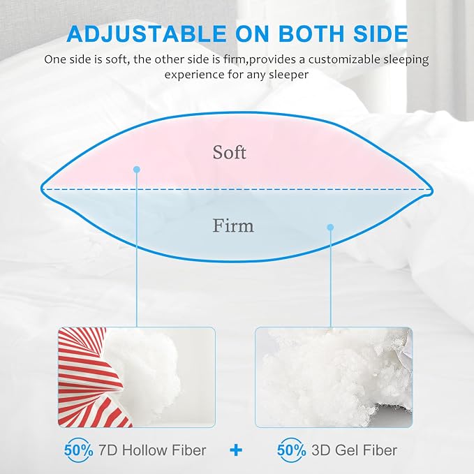 EIUE Bed Pillows for Sleeping 2 Pack Queen Size，Super Soft Down Alternative Microfiber Filled Pillows,Pillows for Side and Back Sleepers,20 x 30 Inches,Red