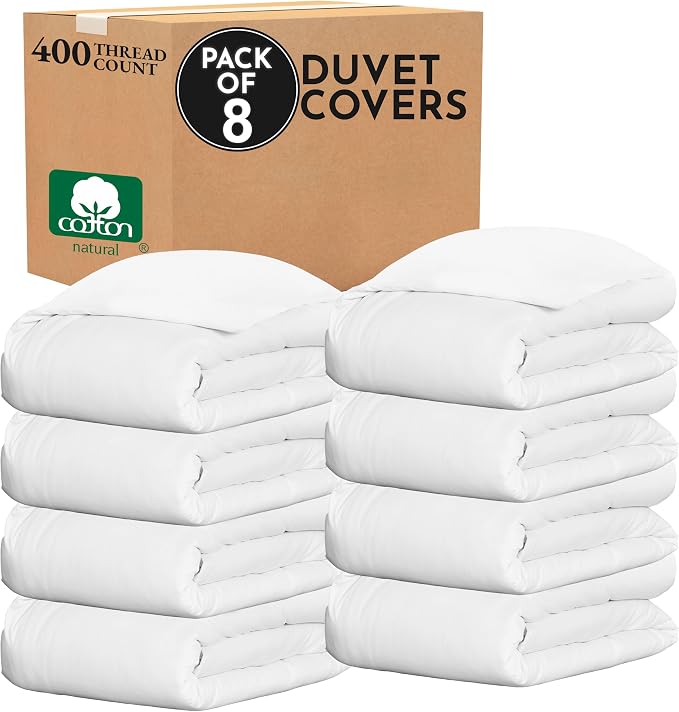 California Design Den 100% Cotton Sateen Comforter Cover King Size, White | Duvet Cover Only, Comforter Not Included, Backed by Good Housekeeping Seal, Button Closure & Corner Ties