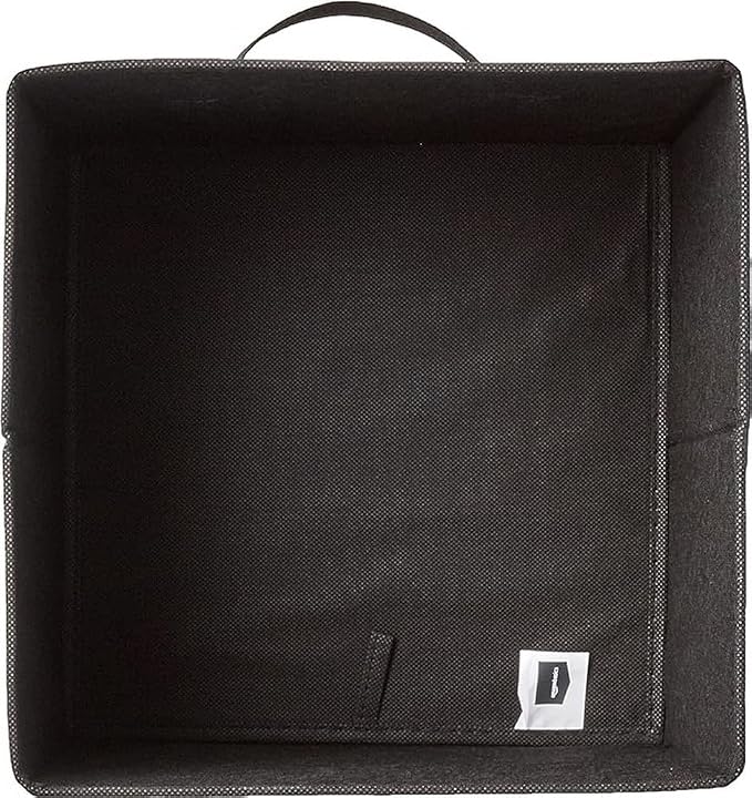 Amazon Basics Collapsible Fabric Storage Bins Organizer with Handles, Sturdy, Foldable, 10.5" x 10.5" x 11", Black, 6-Pack