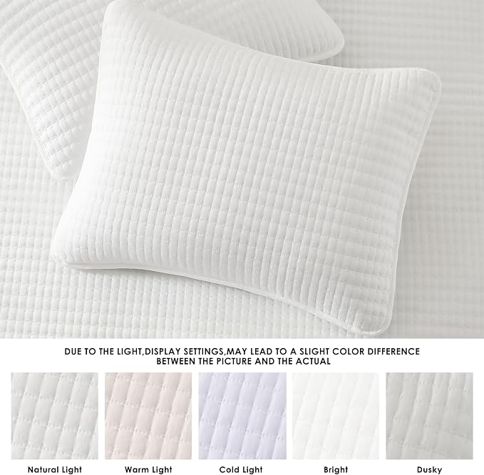 White California/Oversized King Size Quilt Bedding Set | Lightweight Soft Bedspreads Coverlet with 2 Pillow Shams for All Season, 120" x 110"