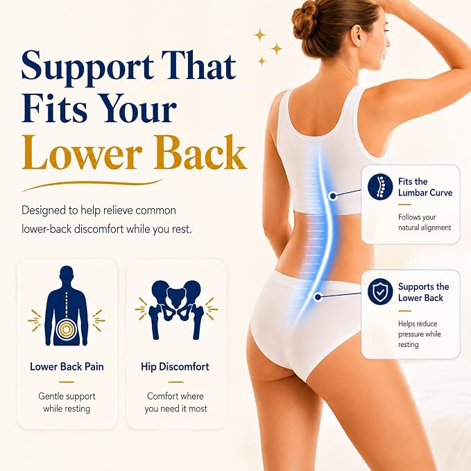 Lumbar Support Pillow for Bed Relief Back Pain: Lower Back Pillow for Sleeping - Memory Foam Waist Pillow - Cooling Back Bolster Pillow for Side, Back&Stomach Sleepers - Bed Rest Pillow for Car, Sofa