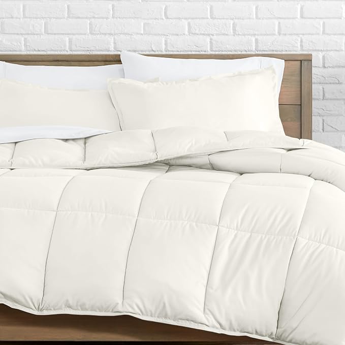 Bare Home Full Comforter Set - 1800 Ultra Soft (Full, Antique White) | All-Season, Breathable, Hypoallergenic, Premium 1800, Warm, Cozy