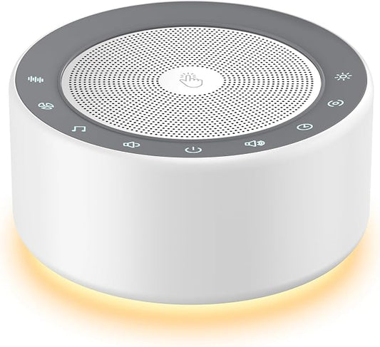 Kipcush White Noise Machine for Baby & Adults, 30 Soothing Sounds, Sleep Sound Machine with 8 Color Night Light, Memory Function, White Noise for Sleeping, Nursery, Office, Travel & Relaxation