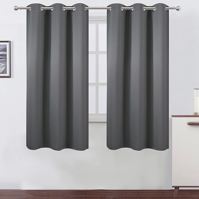 Frost Grey Thermal Blackout Curtains/38 x 63 Inch/Set of 2 Panels Room Darkening Curtains for Bedroom