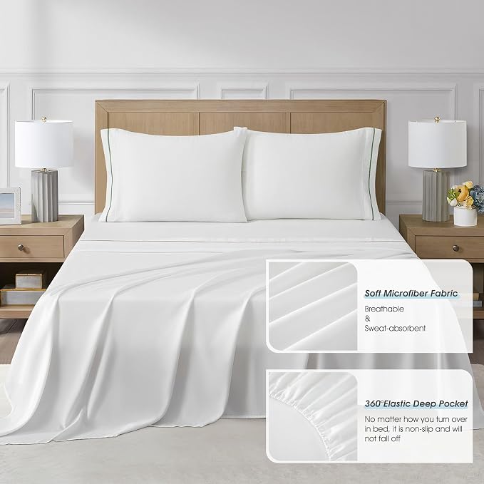 Sage Queen Comforter Set, 15 Pieces, Damask Jacquard Woven, Bedding Set with Sheets, Room in a Bag, Comforter, Bed Skirt, Pillow Shams and Decor Pillows, Curtains