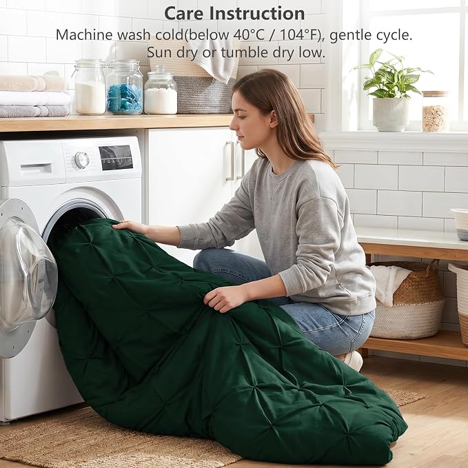 Full Size Comforter Sets Emerald Green, 7 Pieces Bed in a Bag | OEKO-TEX 100 Certified, 240GSM All Season, Bedroom, Guest Room, Down-Alternative Comforter, Sheets, Pillowcases & Shams