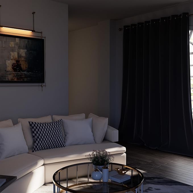 BGment Blackout Curtains - Grommet Thermal Insulated Room Darkening Bedroom and Living Room Curtain, Set of 2 Panels (52 x 84 Inch, Dark Grey) | Grommet Top, Black Out, Room Darkening, Sunblock, Thermal Insulated, Window Drapes for Bedroom, 52x84 Inch