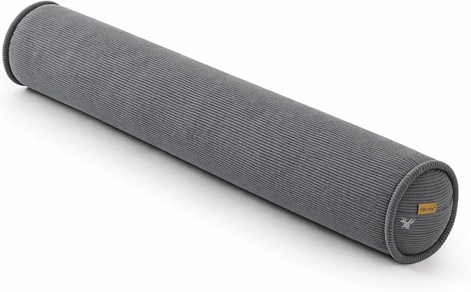 Corduroy Long Body Pillow for Adults, Cozy Cylinder Bolster Pillow for Side Sleepers, Soft Support Hugging Pillow for Bed, Sofa, Sleeping & Lounging, 47 x 7.87 Inches, Dark Grey