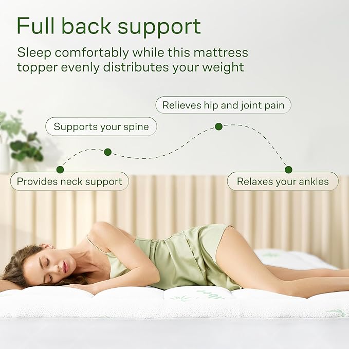 Niagara Sleep Solution Ultra Soft & Cooling Mattress Topper - King Size | Rayon Derived from Bamboo, Pillow Top Mattress Pad, 20" Deep Pocket, Back Pain Relief, Perfect for Hot Sleepers, Green