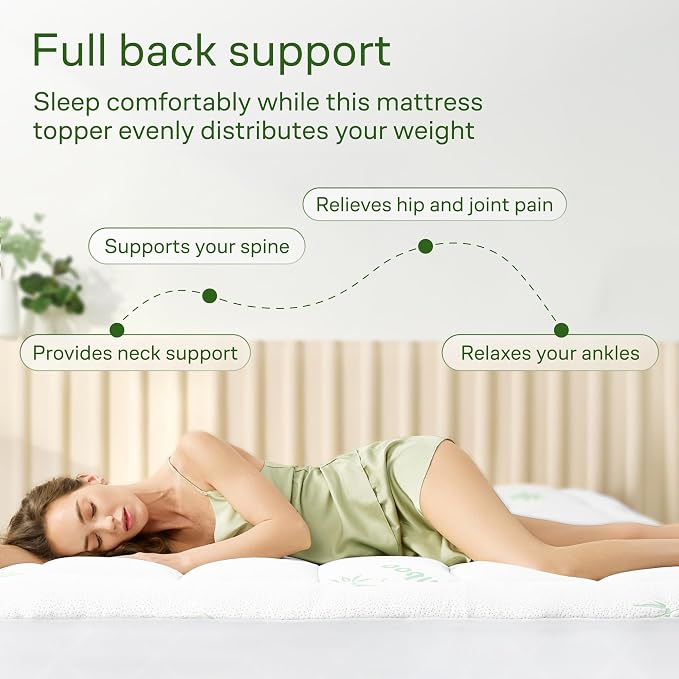 Niagara Sleep Solution Ultra Soft & Cooling Mattress Topper - Twin Size | Rayon Derived from Bamboo, Pillow Top Mattress Pad, 20" Deep Pocket, Back Pain Relief, Perfect for Hot Sleepers, Green