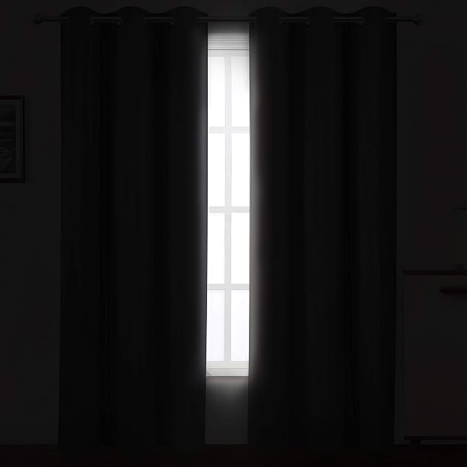 Frost Grey Blackout Curtains 34 x 84 Inch Length/Set of 2 Curtain Panels/Thermal Insulated Room Darkening Blackout Curtains for Bedroom