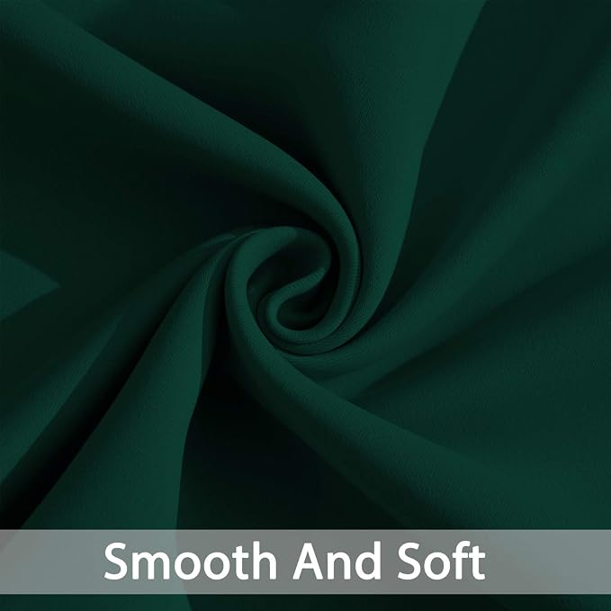 Yakamok Room Darkening Curtains 52x72 inch Length Dark Green-Living Room | 2 panels,grommet blackout window treatment,thermal insulated,light blocking drapes,privacy protection,bedroom dining room