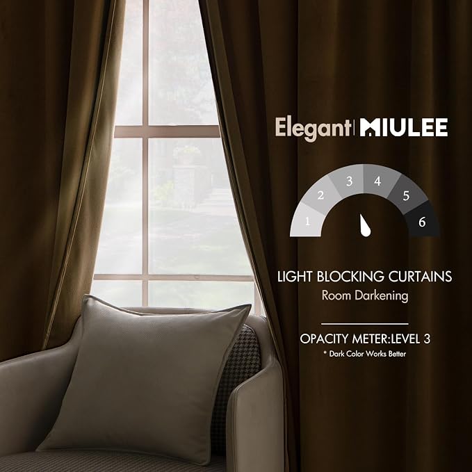 MIULEE Velvet Curtains Extra Wide 66x96 inches Gold Curtains | Luxury, Room Darkening Curtains for Sliding Door Bedroom Living Room, Thermal Insulated, Window Drapes, Back Tab, 2 Panels