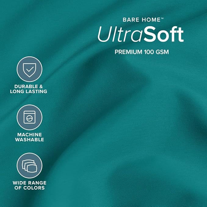 Bare Home Full Sheet Set - 1800 Ultra-Soft (Full, Emerald) | Deep Pockets 6 to 15 Inches, Breathable, Hypoallergenic, Hotel Luxury, Easy Fit, Soft, All-Season