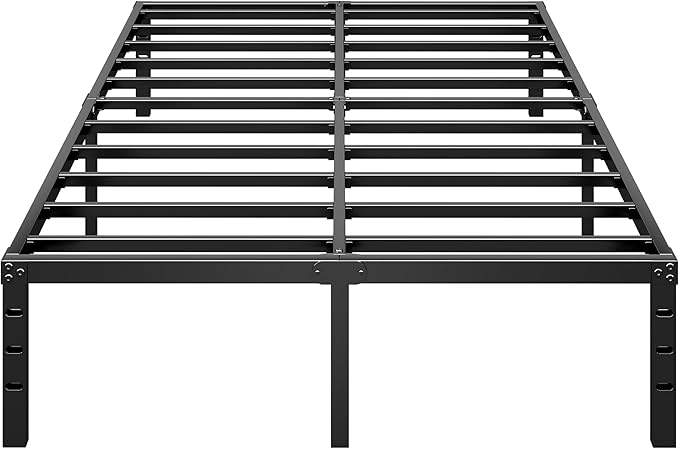 HLIPHA Metal Platform Bed Frame 14 Inch Tall,No Box Spring Needed,Full Size Bed with Heavy Duty Strong Support Slats,Easy to Assemble,Black