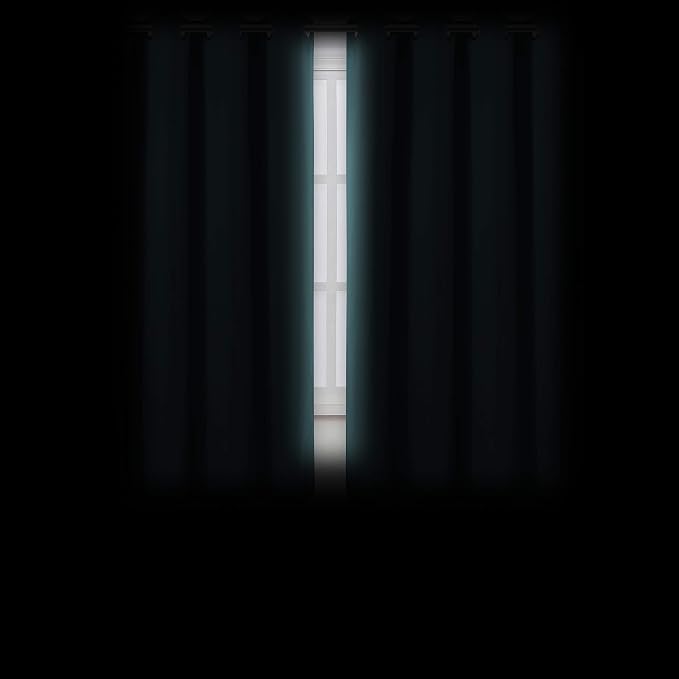 Sea Teal Blackout Curtains 66 x 63 Inch Length/Set of 2 Curtain Panels/Thermal Insulated Room Darkening Blackout Curtains for Bedroom