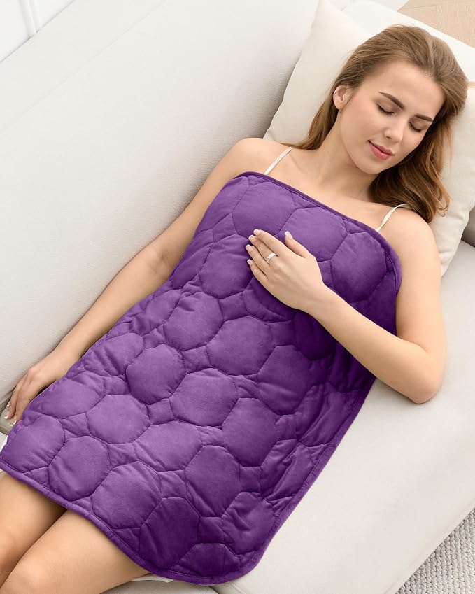 Cottonblue Small Weighted Lap Blanket 7lbs for Adults Teens 24"x29", Purple | Luxury Crystal Velvet Weighted Blanket Pad, Washable Portable Travel Blankets for Sleeping Relaxation All Season, Washable