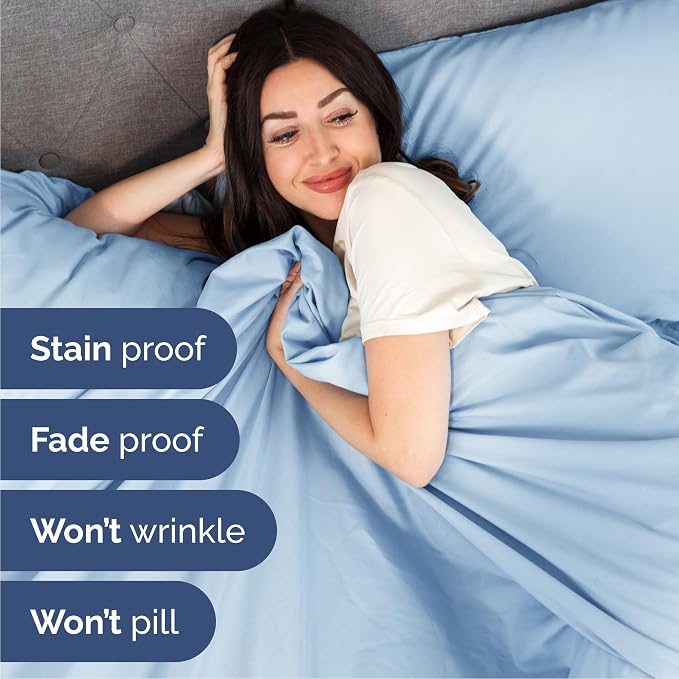Cal King 6 Piece Bed Sheet Set - Breathable & Cooling Sheets - Baby Blue | Ultra-Soft Hotel Luxury Bedding Set with 8-16 Inch Deep Pockets, 1 Flat & 1 Fitted Sheet & 4 Pillowcases, Wrinkle & Fade Free