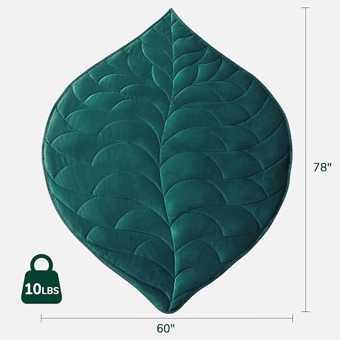Weighted Blanket for Adults, 10 lbs, 60" x 78" washable Blankets, Green | Soft Queen Size Heavy Blanket, Large Weighted Blankets with Glass Beads for Stress Relief and Sleep Promotion