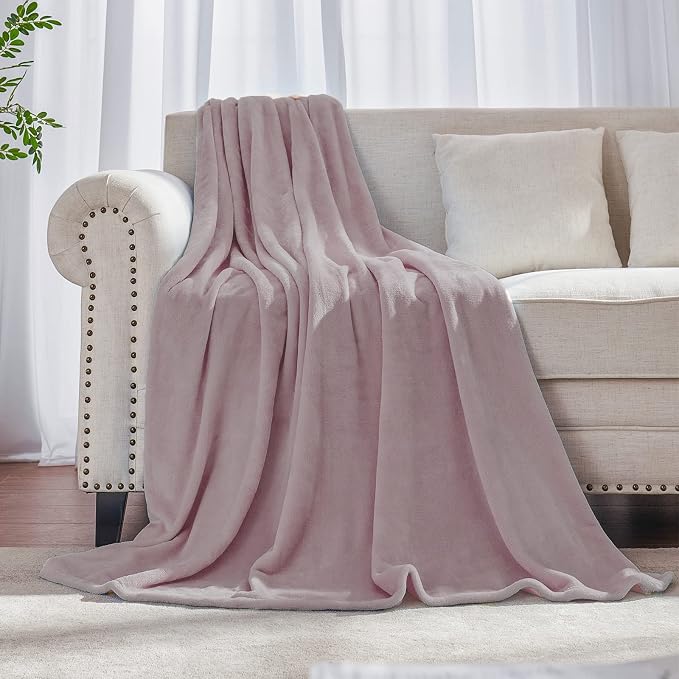 Dusty Rose Pink Fleece Plush Throw Blanket 60"x80"for Couch Fuzzy Cozy | Super Soft Lightweight Microfiber Blanket for Sofa Bed bedroom Home Decor All Season,Birthday Gifts for Women Mom Adult