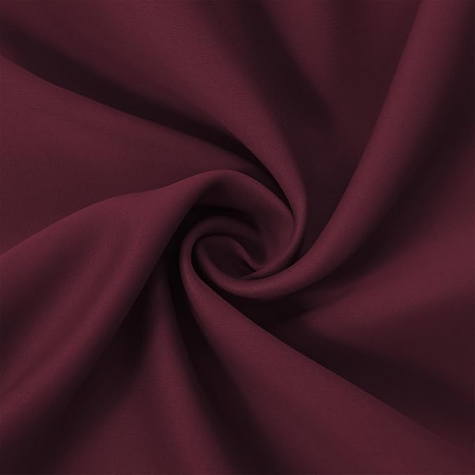 Burgundy Red Blackout Curtains 66 x 63 Inch Length/Set of 2 Curtain Panels/Thermal Insulated Room Darkening Blackout Curtains for Bedroom