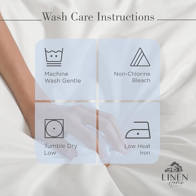 Linen Home 100% Cotton Percale Sheets Full Size, Aqua Blue, Deep Pocket, 4 Pieces Set - 1 Flat, 1 Deep Pocket Fitted Sheet and 2 Pillowcases, Crisp Cool and Strong Bed Linen