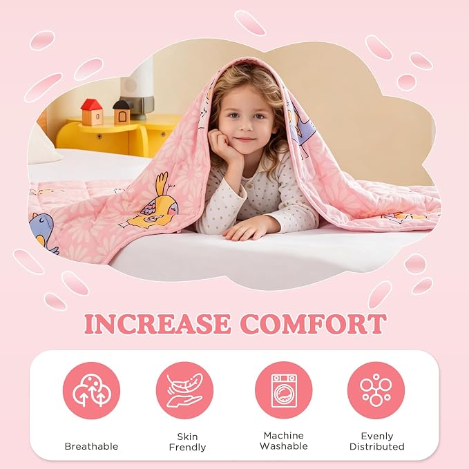 Weighted Blanket - 3 lbs Pink Owl Heavy Blanket - Small Size Breathable Lap Blanket(36 * 48 inches, 3 lbs)