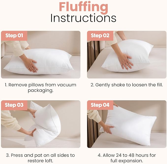 Utopia Bedding 20x26 Pillow Inserts, White Throw Pillows for Couch, 2 Pack | 100% Virgin Filling, Standard Indoor Cushion Inserts for bed & couch, Extra Filled, Supportive & Fluffy Decorative Pillows