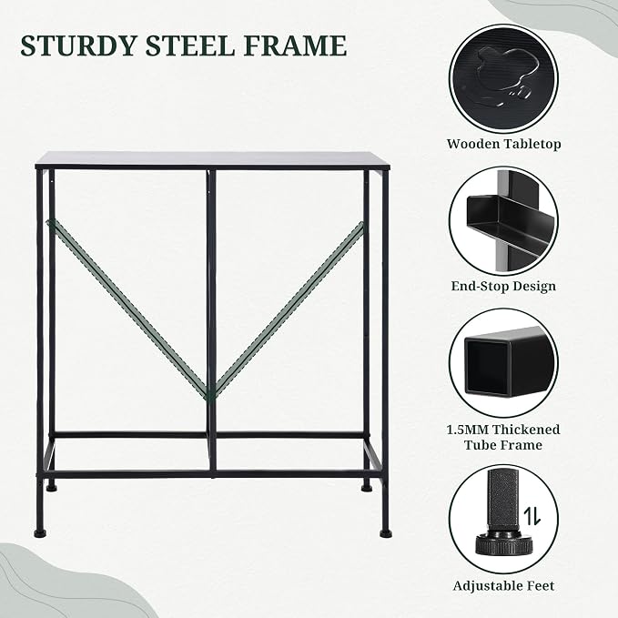 8-Drawer Dresser for Bedroom, Upgraded Anti-Tip Tall Storage Organizer | Chest of Drawers with Wooden Top and Metal Frame Fabric Bins for Closet, Living Room, Hallway, Entryway, Soft Black