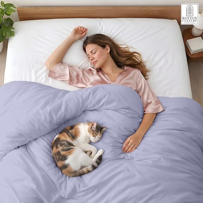 1 Pc 120" x 98" Duvet Cover Oversized King 100% Egyptian Cotton - 600 Thread Count Comforter Cover, Zipper Closure & Corner Ties - Fits Large King Inserts - Cornflower Blue