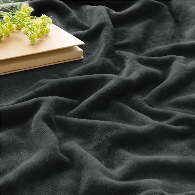 BEDELITE Fleece Blanket Soft Plush Twin Size Blanket Charcoal Grey 60"x80" | Ultra Soft Fleece, Plush Microfiber, Lightweight Warmth, All Season Comfort, Fade Resistant, Machine Washable, Couch Sofa Bed