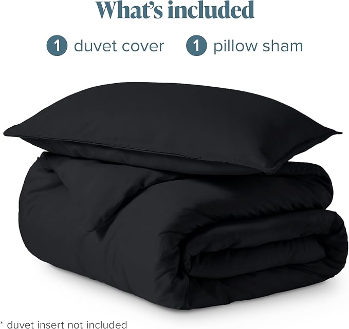 Bare Home Duvet Cover Set 1800 Ultra-Soft (Twin/Twin XL, Black) | Lightweight, Cooling, Breathable, Premium 1800 Ultra-Soft, All-Season