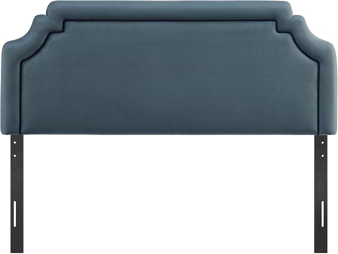 Modway Magnolia King Size Stain-Resistant Performance Velvet Headboard in Cadet Blue Midnight - Padded Cushioned Headboard with Adjustable Mounting Positions