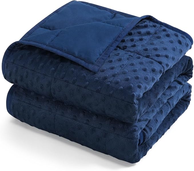 25lbs Weighted Blanket for Adults, 80"x87" King Size Heavy Blankets | Soft Raised Minky Dot Texture, Reversible Cooling & Cozy for All Seasons, 7-Layer Design for Even Weight, Machine Washable