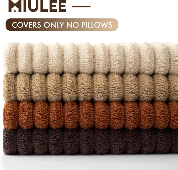 MIULEE Fall Decorative Throw Pillow Covers Chocolate Brown Rust 18x18 | Set of 4, Vintage Retro Fall Decor, Rich Chocolate Palette, Boho Farmhouse Cushion Covers for Couch Bed Sofa Living Room