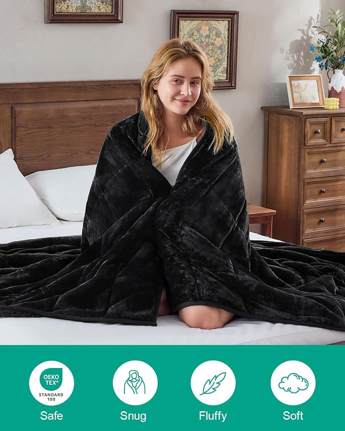 Ultra Soft Sherpa Weighted Blanket for Adults, 60"x80" 17lbs Heavy Blankets | Cozy Comfort for Relaxing Nights, Double-Sided Fluffy Sherpa & Fleece, Double Inner Layers-No Bead Bunching, Even Weight